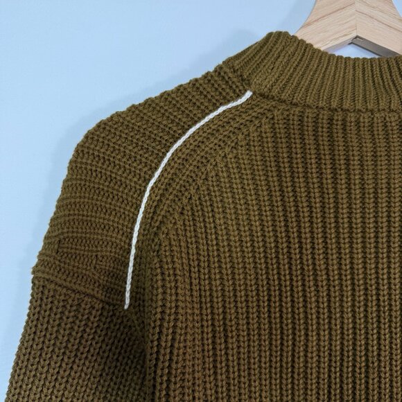 Everlane Organic Cotton Crewneck Chunky Knit Sweater Brown XXS - Picture 4 of 7